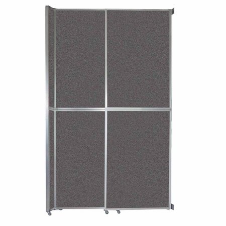 VERSARE Operable Wall Sliding Room Divider 6'10" x 12'3" Charcoal Gray Fabric 1072207-2